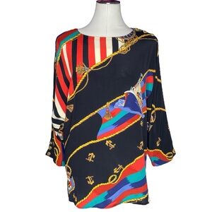 Vintage Carole Little Nautical Tunic Blouse